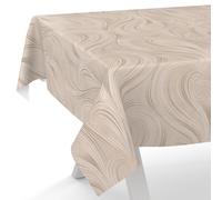 ANRO Nappe de Table en Toile cirée, Lavable, Bord coupé, pour Table de Jardin, Beige, 120 x 140 cm