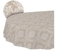 ANRO Nappe en Tissu 70% Coton 30% Polyester - Unie Ornement Damassé Jacquard Baroque Lavable Bord Coupé 180x140 cm