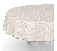 ANRO Nappe en toile cirée lavable, pour table de jardin, de forme ronde, ovale ou rectangulaire, Labyrinthe Moderna, ovale, 160 x 140 cm, avec ourlet (bordée)