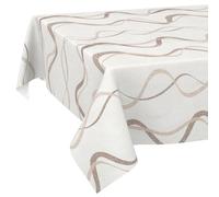 ANRO Nappe en Toile cirée, Lavable, pour Table de Jardin, extérieur et intérieur, Bord coupé, Vagues 100 x 140 cm
