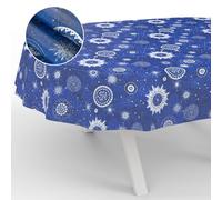 ANRO Nappe en Toile cirée Lavable, pour Table de Jardin, extérieur et intérieur, Ovale, Bord coupé, Astrologie, 200 x 140 cm