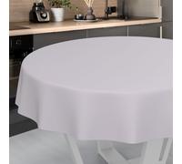 ANRO Nappe en Toile cirée, Lavable, pour Table de Jardin, extérieur et intérieur, Ronde, Bord coupé, Grise, 140 cm