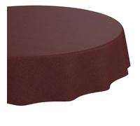 ANRO Nappe enduite Bordeaux aspect lin ronde Ø 120 cm anti-taches | lavable à 30 °C - idéale pour jardin, terrasse et salle à manger - linge de table en tissu enduit