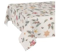 ANRO Nappe enduite Noël Étoile 240x140 cm extérieur imperméable | linge de table en tissu enduit - lavable à 30 °C - idéale pour jardin, terrasse et salle à manger