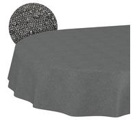 ANRO Nappe Lavable - Aspect Lin - Ovale - 240 x 140 cm - pour l'intérieur et l'extérieur - Imperméable - Anti-Taches - Facile d'entretien - Bord coupé