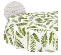 ANRO Nappe Lavable en Forme de fougère Ovale 320 x 140 cm - Imperméable pour l'intérieur et l'extérieur, Effet Lotus, Bord coupé
