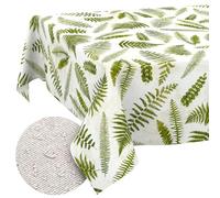 ANRO Nappe Lavable fougère rectangulaire 260 x 140 cm - Imperméable pour l'intérieur et l'extérieur, Effet Lotus, Bord coupé