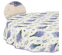 ANRO Nappe Lavable Lavande Violet Ovale 180 x 140 cm - Imperméable pour l'intérieur et l'extérieur, Effet Lotus, avec Ourlet