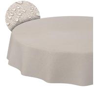 ANRO Nappe Tissu 70% Coton 30% Polyester - Unie & Ornement Jacquard, Lavable, Bord Coupé Ø 120 cm
