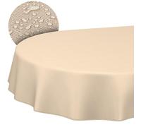 ANRO Nappe Tissu 70% Coton 30% Polyester - Unie & Ornements Jacquard, Lavable, Bord Coupé, Cuisine Salon Jardin 200x140 cm