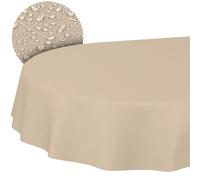ANRO Nappe Tissu 70% Coton 30% Polyester - Unie & Ornements Jacquard, Lavable, Bord Coupé, Cuisine Salon Jardin 180x140 cm