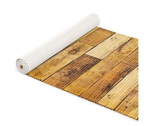 ANRO Tapis de bain antidérapant et lavable en bois Marron 65 x 160 cm | Tapis de douche - Tapis de salle de bain - Tapis de salle de bain - Tapis en mousse souple - Vendu au mètre - Revêtement de
