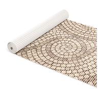 ANRO Tapis de bain en mousse souple antidérapant pour salle de bain, douche, WC - Motif pierres de mosaïque - Beige - 100 x 65 cm