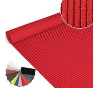 ANRO Tapis de bain en mousse souple - Tapis de bain et de douche - Antidérapant - Couleur unie - Rouge feu - 120 x 130 cm