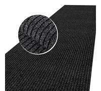 ANRO Tapis de couloir anti-saleté sur mesure Mischa Noir 1000 x 80 cm | Tapis de cuisine et couloir long au mètre - polypropylène, dos caoutchouc antidérapant, 8 mm, lavable, intérieur/extérieur