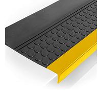 ANRO Tapis d'escalier avec picots en caoutchouc pour extérieur/intérieur - Avec picots - Antidérapant - Jaune - 90 x 30 x 4 cm