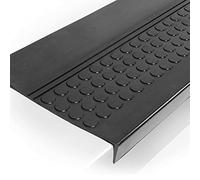 ANRO Tapis d'escalier avec picots en caoutchouc pour extérieur/intérieur - Avec picots - Antidérapant - Noir - 90 x 30 x 4 cm