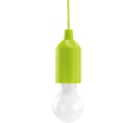 HyCell Pull Light avec tirette, incl. piles AAA (1 pce) - Lampe LED portative de couleur verte - Lampe mobile pour jardin, remise, camping, grenier, armoire ou décoration de fête