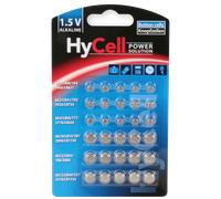 HyCell Jeu de piles bouton 5X AG 1, AG 3, AG 4, AG 10, AG 12, AG 13