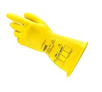 Ansell ActivArmr Gants Electricien, Protection Électrique Classe 00 (Tension 500V), Gants Isolants en Latex de Caoutchouc Naturel, EPI Professionel, 36cm, Jaune, Taille L (1 Paire)