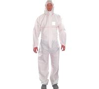 Ansell AlphaTec 1500 PLUS Model 111, Combinaison de Travail Jetable, Protection Chimique Type 5, Tenue Intégrale et Ignifuge, Bricolage et Peinture, Homme Femme, Blanc, Taille M (1 Pièce)