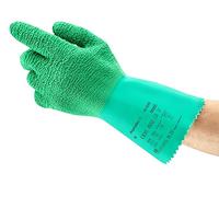 Ansell AlphaTec 16-650 Gants de Travail Polyvalents, Protection Mécanique Multi-Usage, Atelier, Bricolage, Peinture, Gant Fin Homme Femme, Lavable, Vert, Taille L (12 Paires)