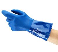 Ansell AlphaTec 23-200 Gants de Travail en PVC, Résistance Thermique Anti-Froid, Sécurité Alimentaire, Protection Industrielle, EPI Homme Femme, Bleu, Taille M (12 Paires)