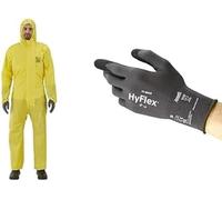 Ansell AlphaTec 2300 Model 132, Combinaison de Travail Jetable, Protection Chimique Type 3/4/5, Tenue Intégrale et Impérméable, Risques Industriels et Mécaniques, Jaune