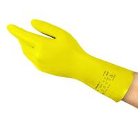 Ansell AlphaTec 37-320 Gants de Travail en Nitrile, Longs et Réutilisables, Résistance Chimique et Contact Alimentaire, Protection Professionnelle Multiusage, Jaune, Taille L (12 Paires)