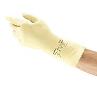 Ansell AlphaTec 87-600 Gants de Travail Multi-Usage, Résistance Chimique et Impérméable, Gant de Protection Latex Très Fin, Homme Femme, Réutilisable, Blanc, Taille L (12 Paires)