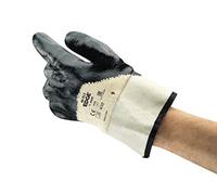 Ansell EDGE 48-913 Gants de Travail Oléofuges, Résistant à l’Abrasion, Protection Mécanique et Risques Industriels, Gant de Sécurité Homme Femme, Lavable, Bleu, Taille XL (12 Paires)