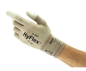 Ansell HyFlex 11-135 Gants de Travail Polyvalents, Protection Mécanique Multi-Usage, Atelier, Bricolage, Peinture, Gant Fin Homme Femme, Lavable, Gris, Taille XS (12 Paires)