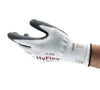 Ansell HyFlex 11-735 Gant de Travail Résistant à la Coupure, Gant de Protection Mécanique, Préhension Renforcée, Gris Noir Taille 6 (12 paires)