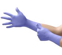 Ansell Microflex 93-853 Gants Jetables en Nitrile, Gant Usage Unique Haute Qualité, Protection Chimique et Mécanique Industrielle, Design Fin et Durable, Bleu, Taille XL (50 Gants)