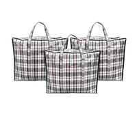 ANSIO Lot de 3 sacs à linge réutilisables avec fermetures éclair - Idéal pour déménagement, vêtements et armoire - 60 x 25 x 50 cm (L x l x H)