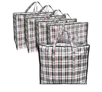 ANSIO Lot de 5 grands sacs à linge réutilisables avec fermeture éclair - Idéal pour déménagement, vêtements et armoire - 60 x 25 x 50 cm (L x l x H)
