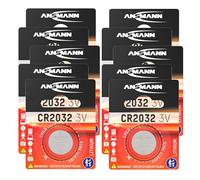 ANSMANN 10 x piles bouton CR2032 Lithium 3V/ Batteries lithium de haute qualité / Idéales pour les clés de voiture, les appareils TAN,les calculatrices, les jouets, les télécommandes,les montres etc