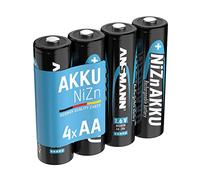 ANSMANN 4x Batterie ricaricabili stilo - nichel zinco AA 1600 mAh 1,6 V - ricarica rapida fino a 1000 cicli di ricarica per telecomando torcia