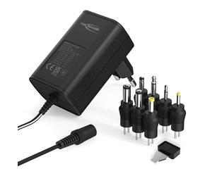 ANSMANN APS 300 Bloc d'alimentation universel 12 V avec 7 adaptateurs différents - Fiche d'alimentation jusqu'à max. 300 mA - Pour alimenter de nombreux petits appareils électriques de 3 à 12 V