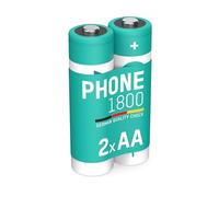 ANSMANN Batterie de téléphone Mignon AA LR06, 2 pièces, 1600 mAh 1,2V Ni-MH, Rechargeable, idéal pour DECT Phone, téléphone sans Fil, babyphone, Batterie de Remplacement