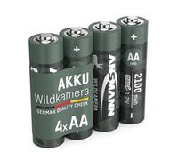 ANSMANN Batterie pour caméra animalière Mignon AA LR06 2100 mAh 1,2V Ni-MH, 4 pièces, rechargeable, pour caméra animalière Observation des animaux Vision nocturne Surveillance Batterie de remplacement