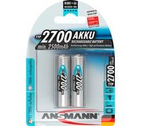 Ansmann Piles Mignon AA NiMH 2700 mAh 1,2 V – haute capacité, faible autodécharge – lot de 2