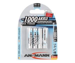 ANSMANN Cellule de batterie Micro 1000mAh 1,2V NiMH ANSMANN/Blister. Quantité:1