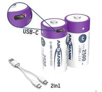 Ansmann LR15 USB-C Pile rechargeable LR14 (C) Li-Ion 2500 mAh 1.5 V 2 pc(s)