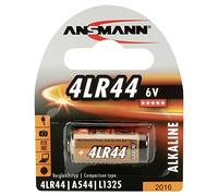 ANSMANN Pile alcaline 4LR44 (1 pce) - Pile alcaline 6V pour système d'alarme, collier anti-aboiement, accessoire d'appareil photo, etc. - Pile jetable à hautes performances