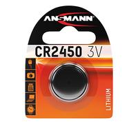 ANSMANN Pile Bouton Lithium CR2450 3V 630 mAh (1 PCE) - Pile Plate idéale pour Calculatrice de Poche e Voiture, Ouverture de Garage, etc. - Pile Lithium puissante et résistante