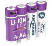 Ansmann Pile Li-Ion Mignon AA type 2.000 (min. 1.800 mAh), pack de 4, Batterie