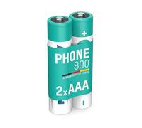 ANSMANN Piles AAA 800 mAh NiMH 1,2 V rechargeables (lot de 2) - Piles rechargeables pour téléphone fixe sans fil, babyphone, talkie-walkie, etc. - Accumulateurs AAA à faible autodécharge