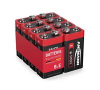 ANSMANN Piles alcalines 6LR61 9V (lot de 8) - Piles spéciales pour détecteur de fumée et autre système d'alarme - Piles alcalines 9V de qualité supérieure, fiable et à hautes performances