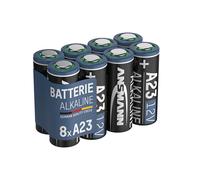 ANSMANN Piles alcalines A23 (Lot de 8) - Piles alcalines 12 V pour tensiomètre électronique, thermomètre numérique, liseuse, etc. - Piles jetables à Hautes Performances